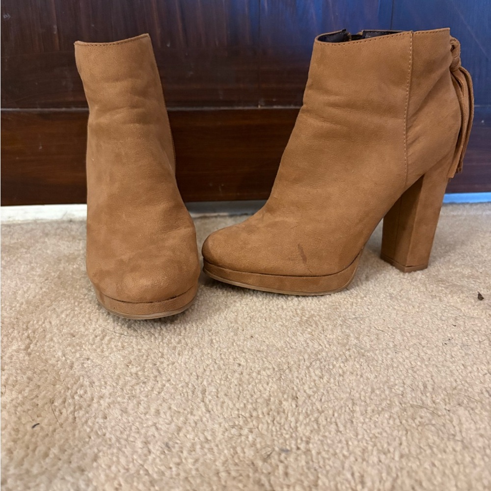 Call It Spring Tan Heeled Boots